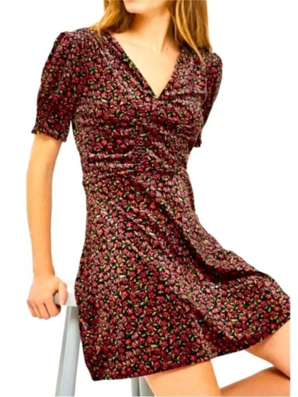 🆕 Topshop | Bizzy Lizzy Floral Velvet Mini Dress